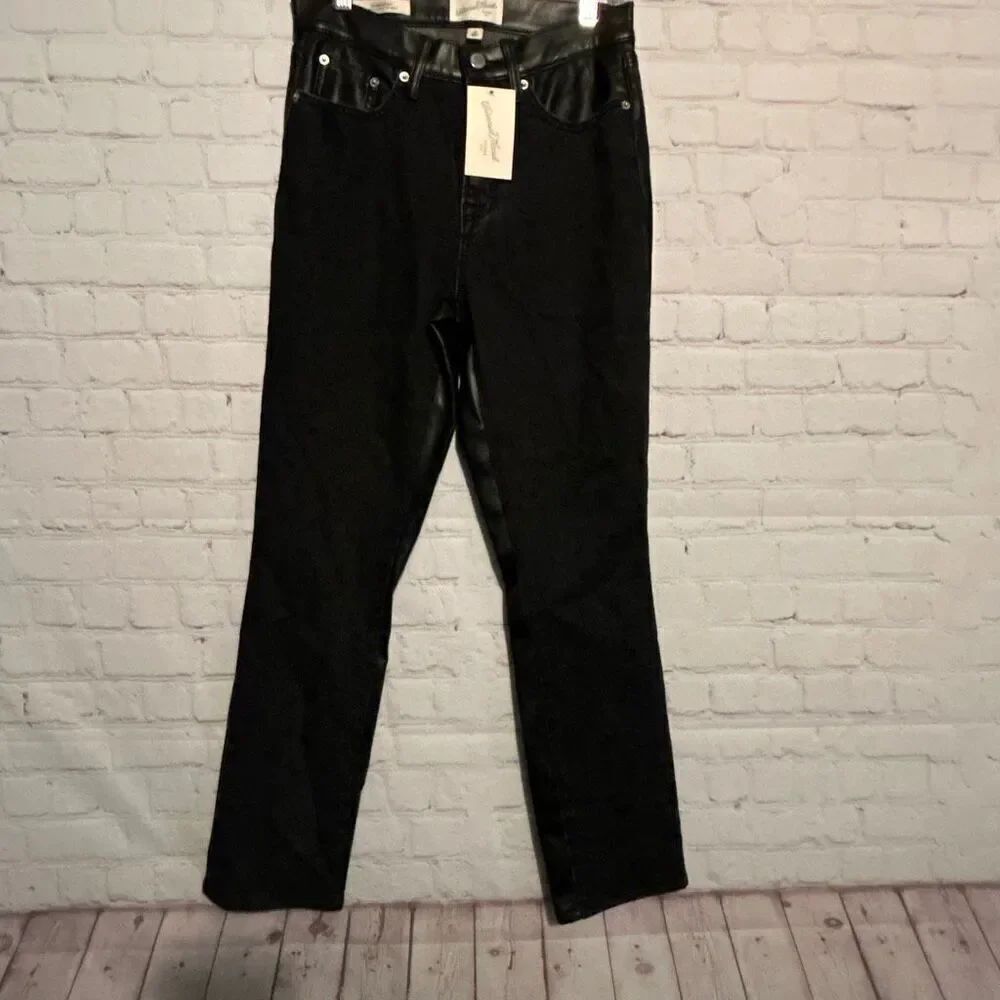 🖤 Universal Thread Mid-Rise 80s Slim Faux Leather Jeans – Size 4R